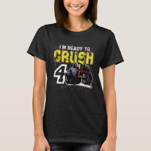 Camiseta Crianças, estou pronto para esmagar 4 Monstros, 4º