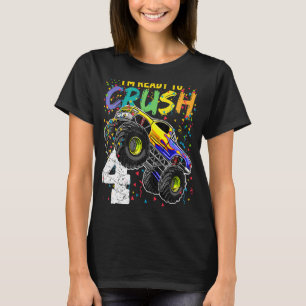 Camiseta Crianças, estou pronto para esmagar 4 Monstros, 4º