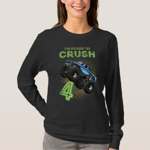 Camiseta Crianças, estou pronto para esmagar 4 Monstros, 4 