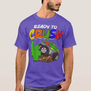 Camiseta Crianças, estou pronto para esmagar 4 Monstros de 