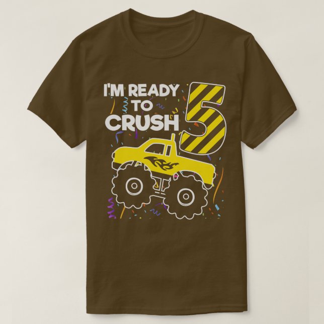 Camiseta Crianças, estou pronto para esmagar o 5 Birthday M (Frente do Design)