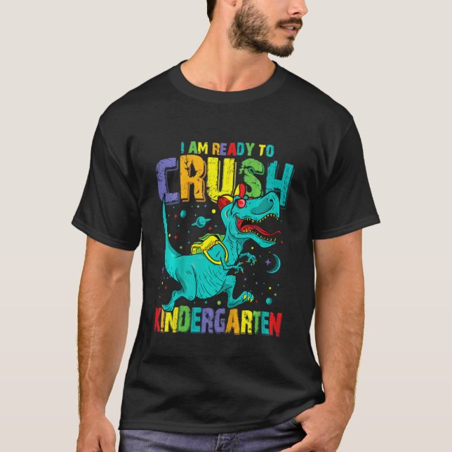 Camiseta Crianças, estou pronto para esmagar o dinossauro d (Frente)