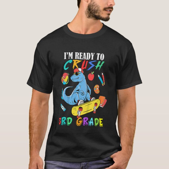 Camiseta Crianças, estou pronto para esmagar o dinossauro d (Frente)
