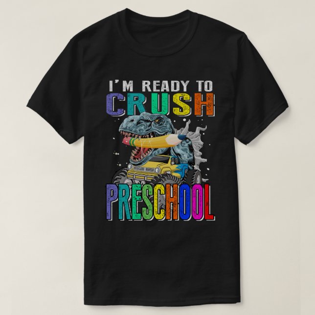 Camiseta Crianças, estou pronto para esmagar o Monstro do P (Frente do Design)