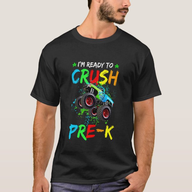 Camiseta Crianças, estou pronto para esmagar o Pré K Monste (Frente)