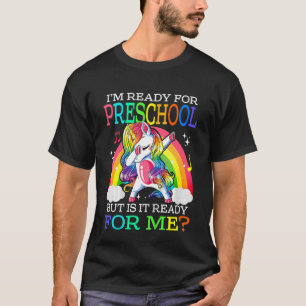 Camiseta Crianças Estou Pronto Para O Pré-Escolar Mas Será 