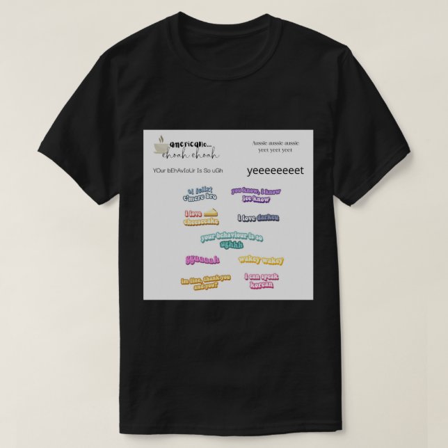 Camiseta Crianças Estragadas Linhas Icônicas Letras Skz Let (Frente do Design)