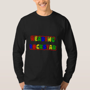 Camiseta Crianças Estrela do Rock Leitura Letras de Monstro