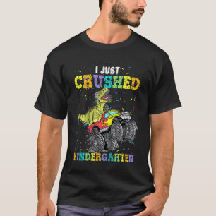 Camiseta Crianças Eu Acabei de Esmagar Dinossauro Trex Mon