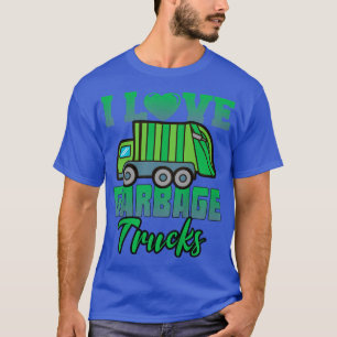 Camiseta Crianças Eu Adoro Caminhões De Lixo Rapazes Crianç