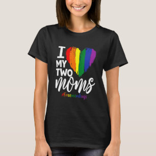 Camiseta Crianças Eu Amo As Minhas Duas Mães Toddler Lgbt P