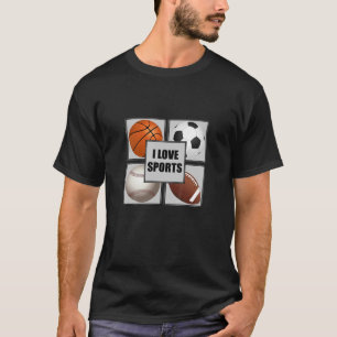 Camiseta Crianças Eu Amo Futebol De Baseball De Esportes