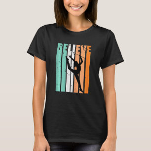 Camiseta Crianças Eu Amo Ginástica Rítmica Acredito Bastão