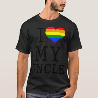Camiseta Crianças Eu Amo Meu Tio LGBT Sinalizador Gay Tio B