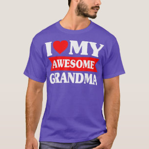 Camiseta Crianças Eu Amo Minha Avó Incrível Tee Coração Ver