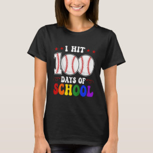 Camiseta Crianças Eu Atingi 100 Dias De Baseball Escolar 10
