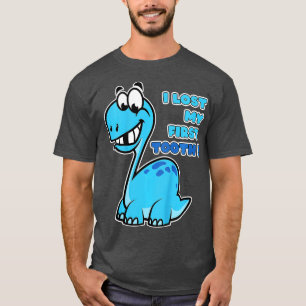 Camiseta Crianças Eu Perdi Meus Primeiros Dinossauros Dente