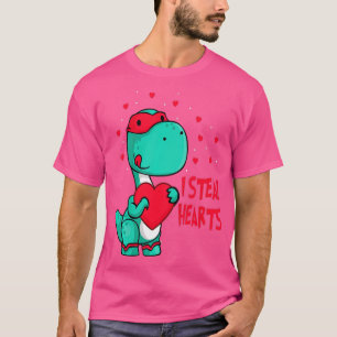 Camiseta Crianças Eu Roubo Corações Dia de os namorados Din