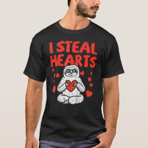 Camiseta Crianças Eu Roubo Corações Lenta Garota Bonitinha 