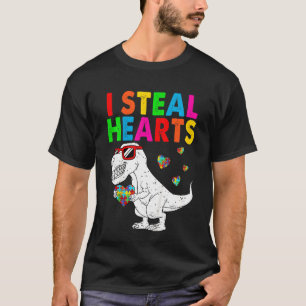 Camiseta Crianças Eu Roubo Corações Quebra-cabeça Autismo A