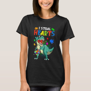 Camiseta Crianças Eu Roubo Corações T Rex Dino Conscientiza