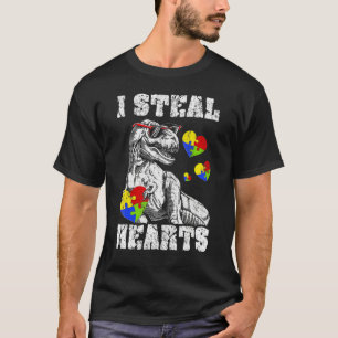Camiseta Crianças Eu Roubo Corações T Rex Dinossaur Toddler