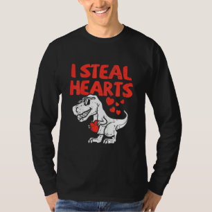 Camiseta Crianças Eu Roubo Corações Trex Dino Baby Valent