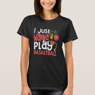 Camiseta Crianças Eu Só Quero Jogar Yout De Basquete