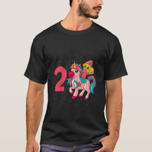 Camiseta Crianças eu sou 2 com unicórnio de aniversário de 