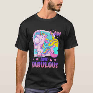 Camiseta Crianças, eu sou 3 e a fabulosa garota rosa do Uni
