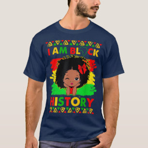 Camiseta Crianças Eu Sou A História Negra Meninas Pequena R