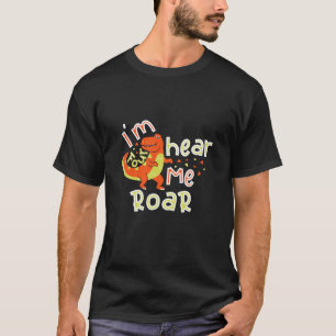 Camiseta Crianças, eu sou quatro ouçam-me Roarr 4º Aniversá