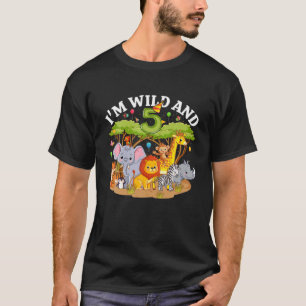 Camiseta Crianças eu sou selvagem e 5 de 5 jardins zoológic