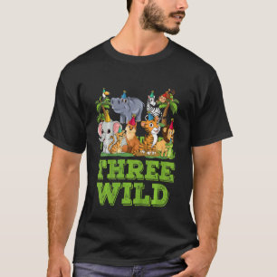 Camiseta Crianças, eu sou selvagem e três anos, três anos,