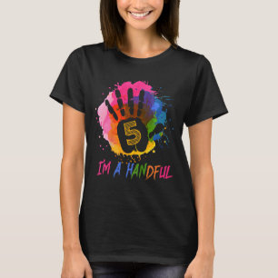 Camiseta Crianças Eu sou um punhado de 5 de 5 anos de idade