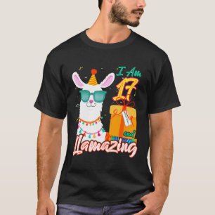 Camiseta Crianças Eu Tenho 17 Anos e Llamparelha Llama 17º