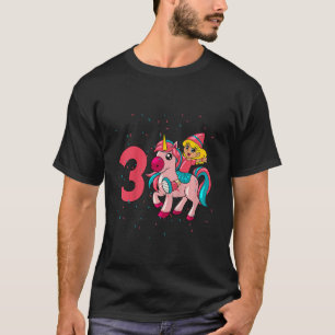 Camiseta Crianças, eu tenho 3 anos com uma menina unicórdic