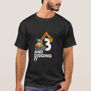 Camiseta Crianças, eu tenho 3 anos e cavando aniversário de