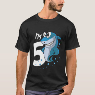 Camiseta Crianças, eu tenho 5 anos de idade 5 de tubarão An
