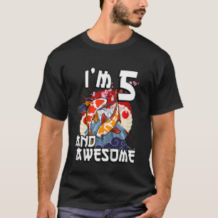 Camiseta Crianças, eu tenho 5 anos, e uma incrível carpa ja