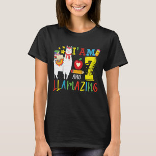 Camiseta Crianças Eu Tenho 7 Anos E Llaming 7 Birt Llama