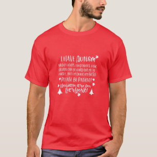 Camiseta Crianças Eu Tenho Autismo Luzes Brilhantes Ruídos 