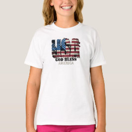 Camiseta Crianças EUA Deus Abençoe a América