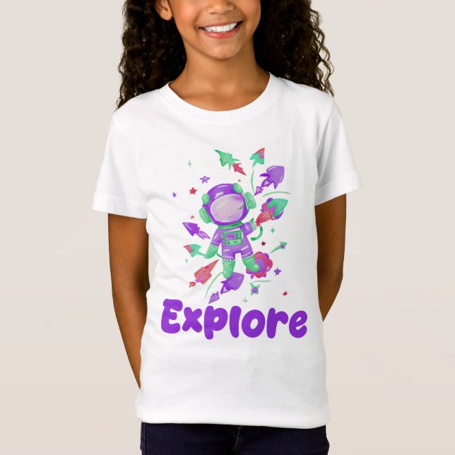 Camiseta Crianças Exploram o Espaço (Frente)