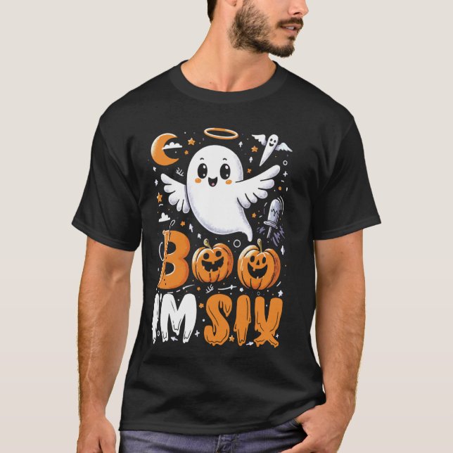 Camiseta Crianças Fantasmas Boo Eu sou três crianças de ani (Frente)