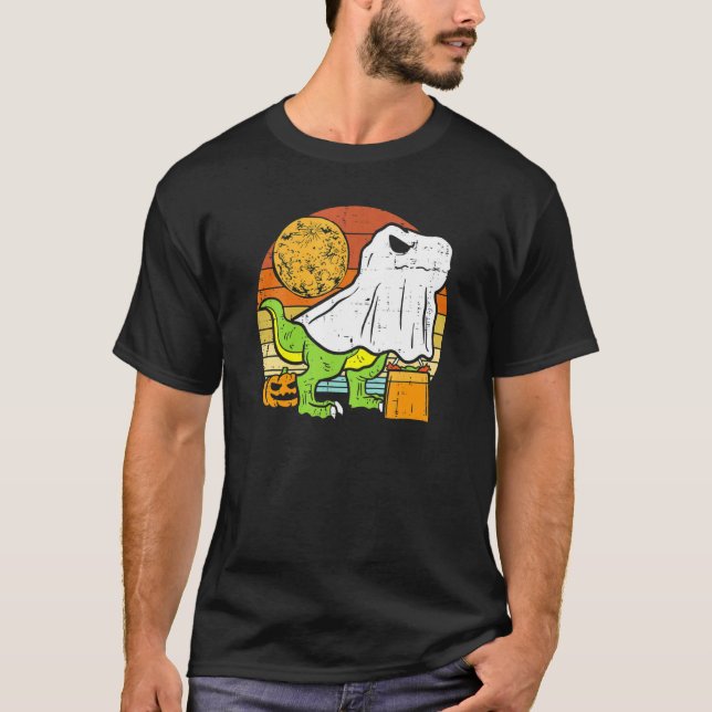 Camiseta Crianças Fantasmas Dinossaur Dino Trex Moon Candy  (Frente)