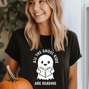 Camiseta Crianças fantasmas Legal e engraçadas estão lendo