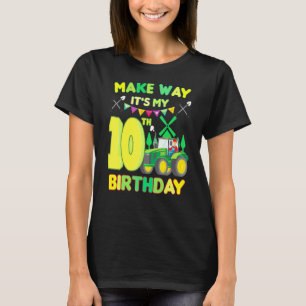 Camiseta Crianças Farmer Aniversário É Meu 10º Aniversário