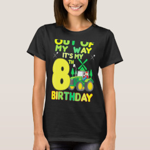 Camiseta Crianças Farmer Bday Do Meu Caminho É Meu 8º Anive