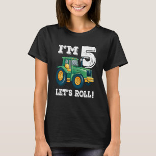 Camiseta Crianças, Fazenda verde, trator 5, 5 anos
